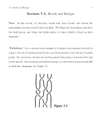 Section 7.3. Braids and Bridges
