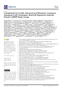 Cemiplimab for Locally Advanced and Metastatic Cutaneous Squamous-Cell Carcinomas: Real-Life Experience from the French CAREPI Study Group
