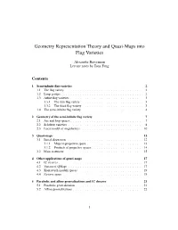 Geometry Representation Theory and Quasi-Maps Into Flag Varieties