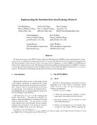 Implementing the Intrusion Detection Exchange Protocol