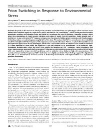 Prion Switching in Response to Environmental Stress
