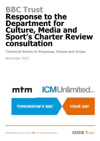 Technical Annex A: Purposes, Values and Scope November 2015
