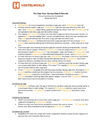 The Gap Year: Survey Data & Results Survey Conducted by Hostelworld September 2016