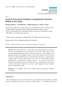 Analysis of Geometric Primitives in Quantitative Structure Models of Tree Stems