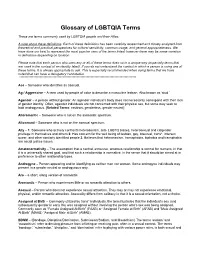 Glossary of LGBTQIA Terms