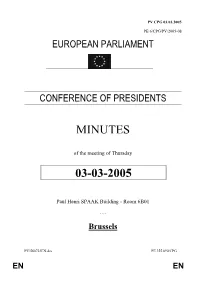 Minutes 03-03-2005