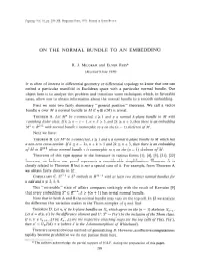 On the Normal Bundle to an Embedding