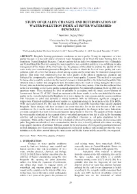 Study of Quality Changes and Determination of Water Pollution Index at River Watershed Bengkulu