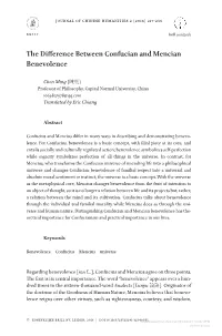 The Difference Between Confucian and Mencian Benevolence