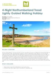 4-Night Northumberland Tread Lightly Guided Walking Holiday