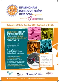 A Fun-Filledweek of Sporting Activities for People With