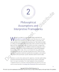 Chapter 2. Philosophical Assumptions and Interpretive Frameworks