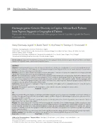 Haemogregarine Genetic Diversity in Captive African Rock Pythons From