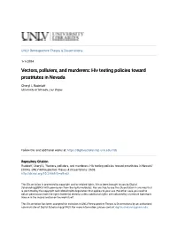 Hiv Testing Policies Toward Prostitutes in Nevada
