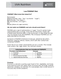 Low FODMAP Diet