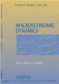 Macroeconomic Dynamics Vol