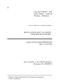 Merger Decision IV/M.853 of 11/12/96