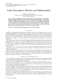 Audio Description, Rhetoric and Multimodality