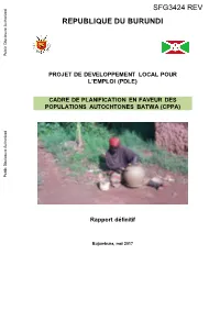 BATWA (CPPA) Public Disclosure Authorized Public Disclosure Authorized