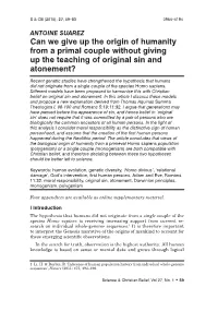 Can We Give up the Origin of Humanity from a Primal Couple Without Giving up the Teaching of Original Sin and Atonement?