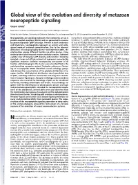 Global View of the Evolution and Diversity of Metazoan Neuropeptide Signaling