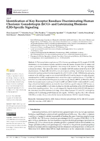 (Hcg)- and Luteinizing Hormone (LH)-Specific