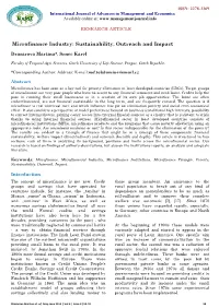 Overview of Microfinance Outreach