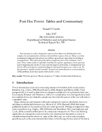 Post Hoc Power: Tables and Commentary