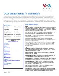 VOA Fact Sheets