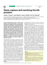 Genic Capture and Resolving the Lek Paradox