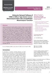 Molecular Network Pathway of ERBB in Diffuse-Type Gastric Cancer