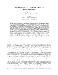 Transformations and Coupling Relations for Affine Connections