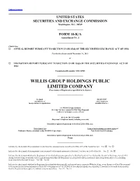 WILLIS GROUP HOLDINGS PUBLIC LIMITED COMPANY (Exact Name of Registrant As Specified in Its Charter)