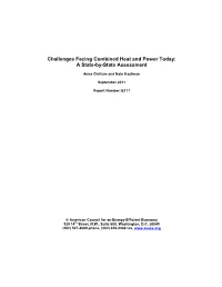 Challenges Facing Combined Heat and Power Today: a State-By-State Assessment