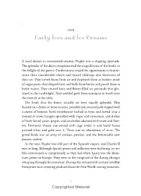 Early Ices and Ice Creams