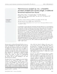 Natronococcus Jeotgali Sp. Nov., a Halophilic Archaeon Isolated from Shrimp Jeotgal, a Traditional Fermented Seafood from Korea