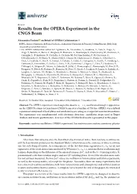 Results from the OPERA Experiment in the CNGS Beam