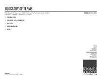 Stone Source Glossary of Terms.Indd