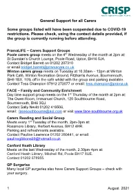 Support Groups List