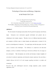 Technological Innovation and Strategy Adaptation in the Product Life Cycle
