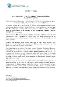 A University Pole for All Foreign Workers Residing in Calabria Is Born