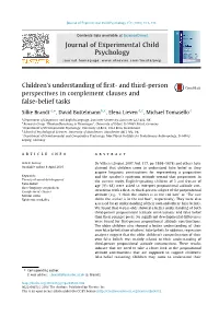 And Third-Person Perspectives in Complement Clauses And