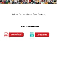 Articles on Lung Cancer from Smoking