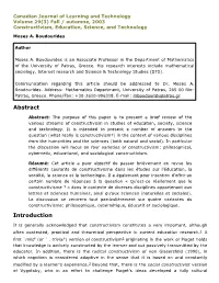 Constructivism, Education, Science, and Technology
