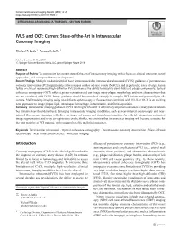Current State-Of-The-Art in Intravascular Coronary Imaging
