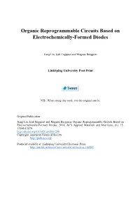 Organic Reprogrammable Circuits Based on Electrochemically-Formed Diodes