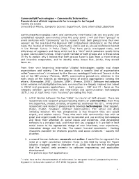 Community Informatics Research and Ethical Arguments for a Merge to Be