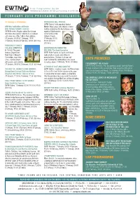 Ewtn Premieres Rome Events Live Programming