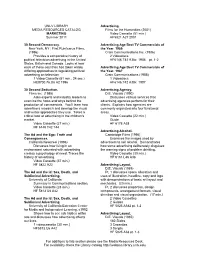 For Additions to This Section Please See the Media Resources Desk. for Availability Check the Library Catalog