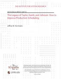 How to Improve Production Scheduling
